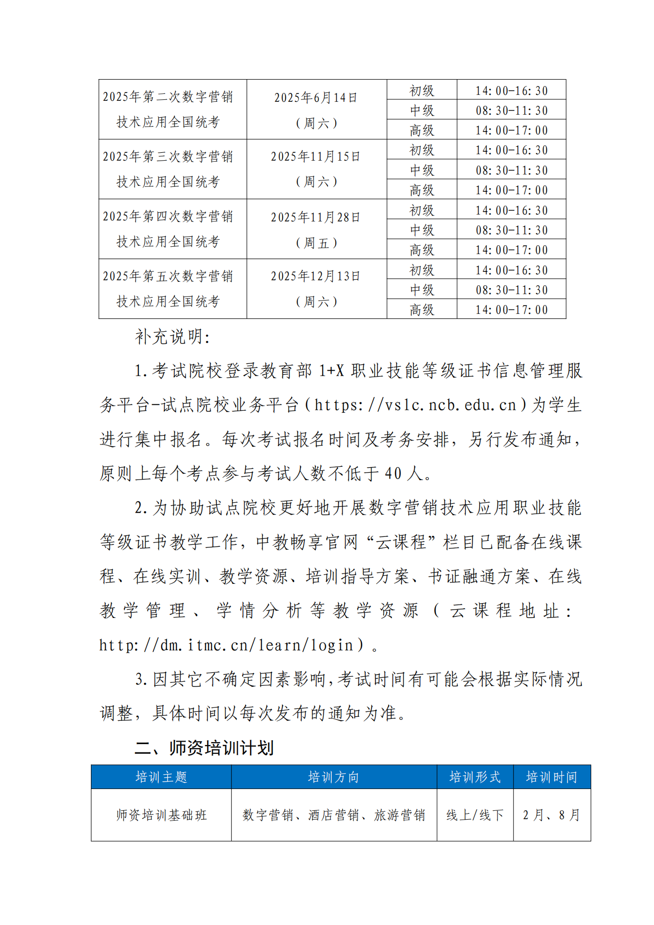 1.10-关于 2025年 1+X 数字营销技术应用职业技能等级证书全年考试及师资培训计划的通知_01.png